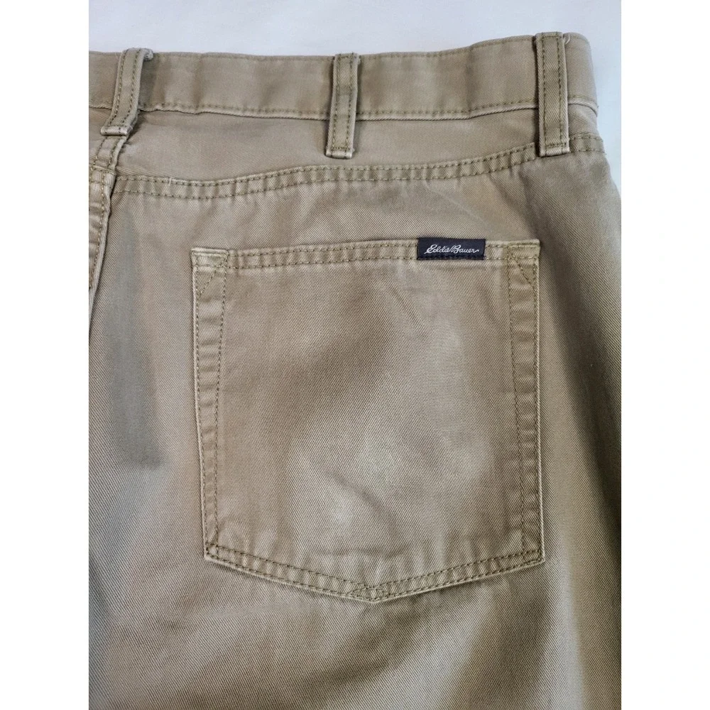 Eddie Bauer Mens 36x36 Straight Fit 5 Pocket Khaki Tan Cotton T36x36